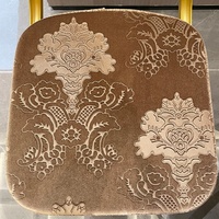 Chaise de salle à manger, de mariage ou de hall d'hôtel commerciale, en fer forgé, avec dossier rond, pliable, en tissu velours, fabriquée par le fabricant, de style marocain
