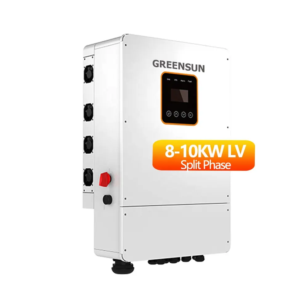 Greensun Contrôleur Onduleur Ups Onduleur solaire 10Kw Hybride split phase 110V 220V avec 4 MPPT