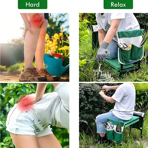 Foldable Ergonomic <b>Gardening</b> <b>Kneeling</b> Chair Lightweight Aluminum Frame Padded Knee <b>Pad</b> with Storage Bag - Product Image 6
