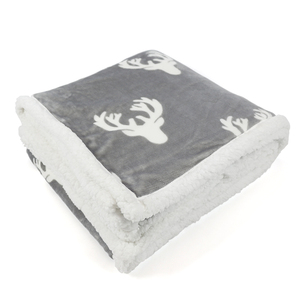 Accogliente coperta invernale in poliestere 100% all'ingrosso con Design natalizio a doppio strato renna stella 60*70 "plaid reversibili - Product Image 2