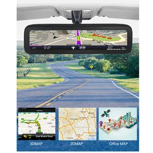 11.26"Touch Screen 360 Panoramic Car Dashcam With GPS Navigation Rear View Mirror