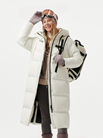 Nouvelle veste longue d'hiver pour femmes avec capuche, couche extérieure épaisse en nylon