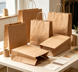 Bolsas de Papel Kraft Ecológicas al por Mayor, Bolsas de Embalaje Reciclables para Llevar, para Cafeterías, Tiendas de Leche y Té, Panaderías, Tiendas de Regalos - Product Image 3