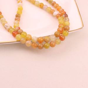 Contas Redondas de Ágata Listrada em Cores Naturais, Materiais Semi-acabados para Acessórios de Joias Artesanais, Atacado DMB 102 - Product Image 4