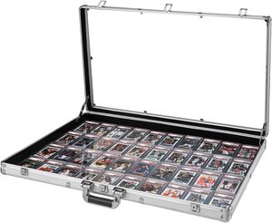 Premium Aluminum Trading <b>Card</b> Display Cabinet Locks Portable Tabletop Showcase for Sports Graded <b>Cards</b> - Product Image 1