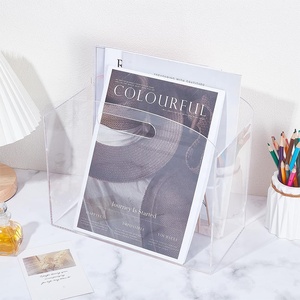 Porte-revues en acrylique transparent, support <span class=keywords><strong>pour</strong></span> journaux et magazines, organisateur avec poignées <span class=keywords><strong>pour</strong></span> bureau, chambre à coucher, maison - Product Image 6