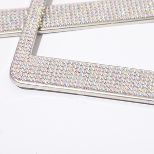 Marco para Placa de Matrícula Estándar Estadounidense, Marco de Acero Inoxidable con Incrustaciones de Diamantes de Imitación, Marcos Personalizados para Placas de Matrícula - Product Image 3