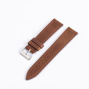 Bracelet de montre en cuir véritable de luxe avec boucle en acier inoxydable, interface universelle à dégagement rapide, 18/19/20/21/22 mm - Product Image 4