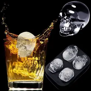 GreenEarth Food Grade Molding Silicone Skull 3D Cocktail Ice Maker Making Molds for Beer Wine Coffee Tea Juice Bars