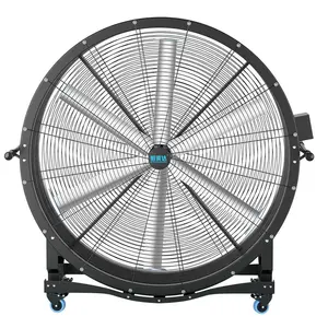 Brushless DC Motor HVLS Stand Fan Prices Custom Waterproof IP55 4 wheels movable Large space GYM workshop warehouse pedestal fan