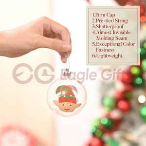 EAGLEGIFTS Decorazioni Natalizie, Articoli per Feste, Ornamenti in Plastica, Serie Elfi, Palline Natalizie da 7cm - Product Image 3