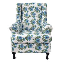 Housses imprimées housses de chaise à oreilles élastiques housses de canapé de fauteuil pour chaises de bureau ensemble élégant de 2 pièces