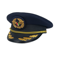 Casquette d'officier allemand non commissionné à rayures, 100 % coton indien, brodée à la main, fabriquée sur mesure en usine, chapeau à large bord