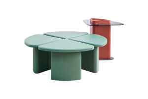 Lu ชุดโต๊ะชา/กาแฟสแตนเลสสตีลคริสตัลไลน์คุณภาพสูงทันสมัยท็อปโต๊ะหรูหราสำหรับเฟอร์นิเจอร์ห้องนั่งเล่นที่บ้าน - Product Image 4