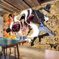 Wallpaper Kain 3D Animasi One Piece untuk Dinding Kamar Tidur Anak Laki-Laki