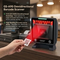 Scanner de codes à barres de bureau mains libres de haute qualité Scanner de codes à barres filaire 1D 2D pour supermarché magasin de détail