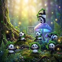Mini figurines de panda en plastique pour machine à grue, récompense d'arcade, remplissage de capsules, cadeau de zoo et boutique