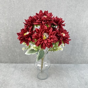 Dalias Artificiales de Colores Mezclados, Flores de Seda de 7 Cabezas, Alta Simulación, para Decoración de Bodas y Hogar - Product Image 3