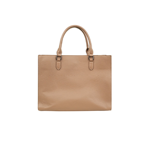 Bolso Tote Casual de Cuero PU Beige para Mujer, con Dos Asas, Correa para el Hombro, Cierre de Cremallera, Gran Capacidad para Viajes Diarios - Product Image 1