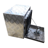 Boîte à outils portable en alliage d'aluminium robuste, étanche, 4 compartiments, verrouillable avec serrures en T, jusqu'à 100 L, pour le rangement dans le coffre de camion