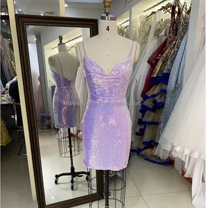 2024 Women new elegant sequins lilac for girls homecoming dresses women