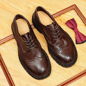 Chaussures en cuir formelles tendance pour hommes, style britannique coréen, à enfiler avec pompon, grandes tailles, respirantes, décontractées, pour mariage - Product Image 6