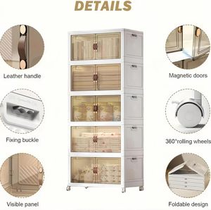 Factory Direct Sale 4-Layer PP Injection Molded Home <b>Storage</b> Organization Baby <b>Storage</b> <b>Box</b> Stackable <b>Collapsible</b> Cabinet Large - Product Image 2