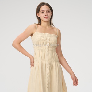 Vestido Mini Casual de Verano para Mujer, Personalizado, sin Mangas, con Tirantes Halter, de Lino y Algodón, con Diseño Sólido a la Moda - Product Image 3