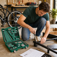 Kit d'outils de réparation automobile de qualité industrielle, 121 pièces, outils à main complets pour mécanicien automobile, coffret de rangement