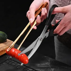 Multifungsi Korea Barbekyu Gunting Dapur dan Penjepit Set Pemotong Makanan Gunting Pembuka Botol Steak Makanan Memotong Daging