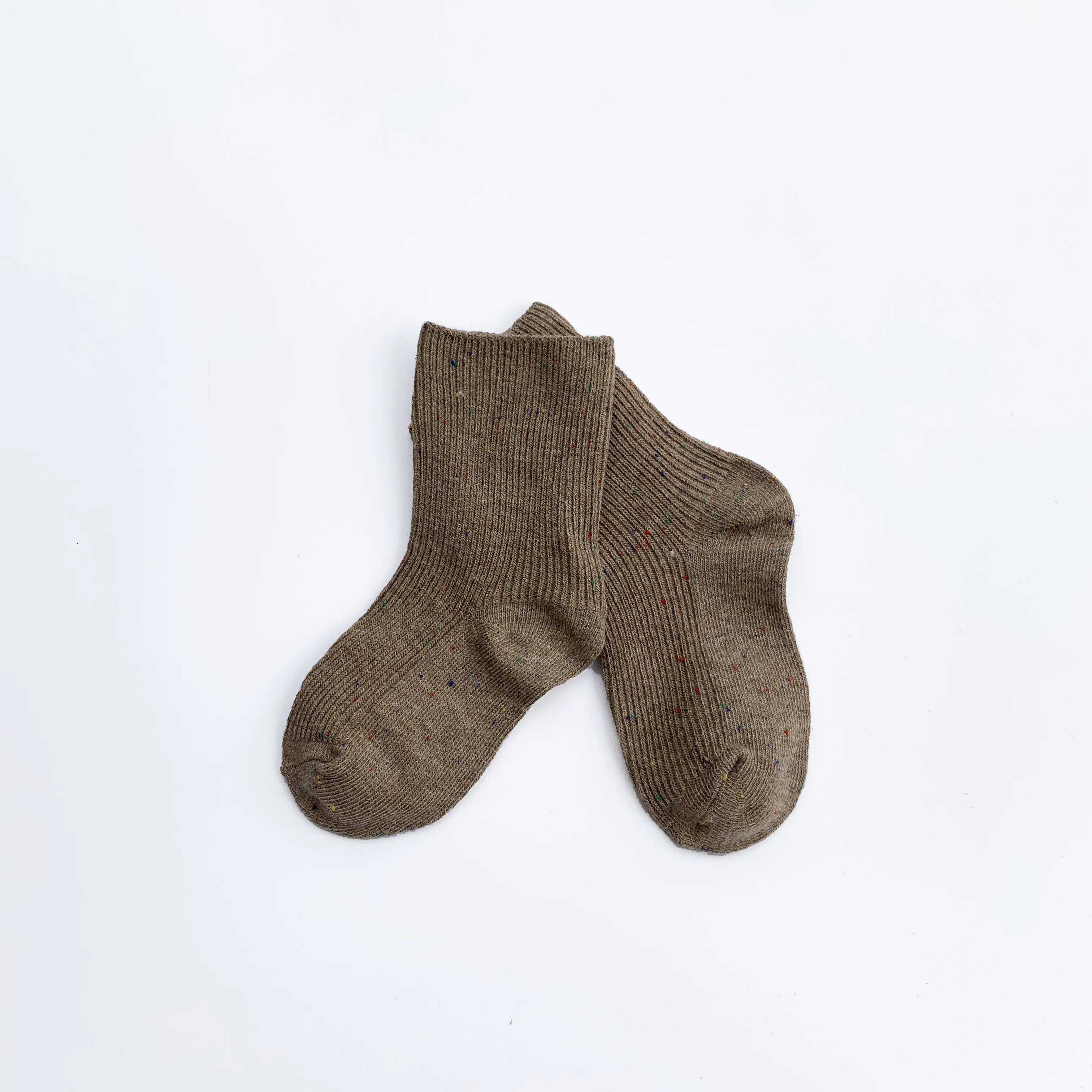 Bio-Baumwolle Merinowolle Faser Gute Qualität Sprinkle Knits Baby Socken Erdton Kinder Kleidung Socken