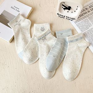 Chaussettes en dentelle à nœuds <span class=keywords><strong>pour</strong></span> enfants - Chaussettes mi-mollet antidérapantes style printemps/été à motif de Noël en maille respirante - Product Image 3