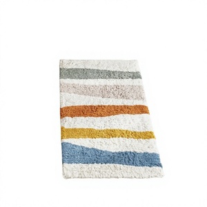 Tapis de bain écologiques personnalisés uniques, séchage rapide, motif floral, en coton, fabriqués à la machine, pour usage au sol, provenant de l'Uttar Pradesh H/L - Product Image 1