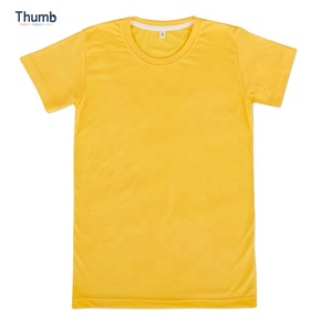 T-shirt en Polyester jaune à manches courtes pour impression par Sublimation, en Polyester/coton, décontracté, 100% Polyester, fabriqué en thaïlande - Product Image 1