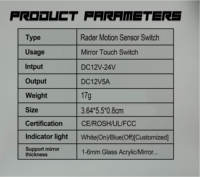 Lampu Led, tempat umum 12V/24V Rader, cermin lampu Led, saklar Sensor sentuh induktif pintar, seluruh bodi untuk Sensor cermin
