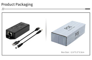 Gigabit tiêu chuẩn DC48V đến 12V 2A POE splitter 5.5*2.5 mét DC/Micro USB/Type-C nhiều giao diện tùy chọn cho màn hình - Product Image 6