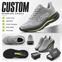 Chaussures de course à lacets avec logo personnalisé, maille respirante, semelle intermédiaire légère en EVA, doublure en coton, semelle extérieure en caoutchouc, OEM ODM