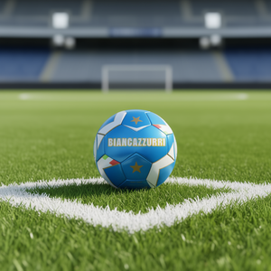 Ballon de football Biancazzurri 23 cm bleu et blanc à étoiles pour garçons - Product Image 3