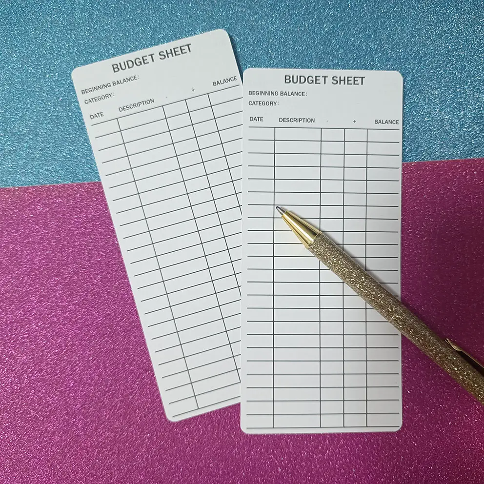 Folha de rastreador de dinheiro para planejador de orçamento, etiqueta personalizada personalizável para envelope de enchimento de dinheiro com estoque baixo MOQ A5 A6