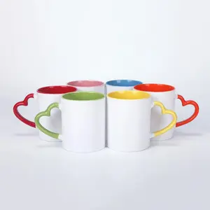 RubySub — tasse à café en émail vierge, M080 11oz, avec poignée intérieure, gobelet de couleur, vente en gros, tasses à Sublimation, livraison gratuite