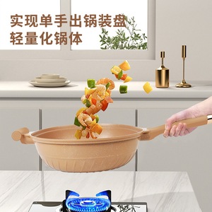 Clay Nonstick Frying Pan With Lid Micro Pressure Cookware For Kitchen Use - Product Image 3