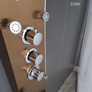 Panel de ducha de acero inoxidable con sistema de torre Sistema de lluvia, cabezal de ducha de <span class=keywords><strong>cascada</strong></span>, grifo con 5 funciones, sistema de masaje de lluvia con chorros corporales - Product Image 4