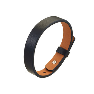 Vòng đeo tay nam bằng da bò thật, màu đen nâu trơn, có thể điều chỉnh, hàng cao cấp, làm quà tặng - Product Image 2