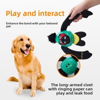 Juguete interactivo duradero transfronterizo para perros con dispensador de comida, sonido de papel crujiente de gorila, resistente a mordidas, para masticar y limpiar los dientes