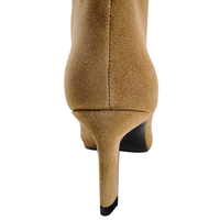 Bottes larges en cuir de daim pour femmes Grandes tailles personnalisées Bottes à talons hauts et bout pointu Taille 47