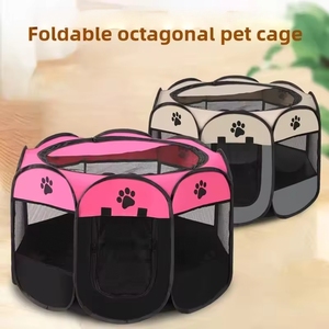 Parc de jeu octogonal pliable et portable <span class=keywords><strong>pour</strong></span> animaux de compagnie, tente-niche <span class=keywords><strong>pour</strong></span> chats avec fermeture éclair, gain de place <span class=keywords><strong>pour</strong></span> chats et chiens, utilisation intérieure, vente en gros - Product Image 3