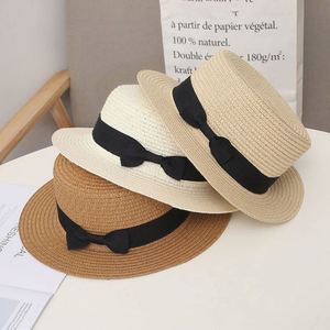 Wholesale Seaside Sunshade Paper Sun Beach <b>Hats</b> <b>Flat</b> Round Top Womens Straw <b>Hats</b> - Product Image 1