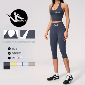 Conjunto <span class=keywords><strong>de</strong></span> Yoga Personalizado para Mujer, Nuevo, <span class=keywords><strong>de</strong></span> Cintura Alta, Efecto Levanta Glúteos, Control <span class=keywords><strong>de</strong></span> Abdomen, Secado Rápido, MOQ Bajo - Product Image 2