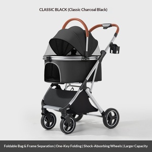 <span class=keywords><strong>Poussette</strong></span> pliable à quatre roues pour animaux de compagnie, cabine détachable, tissu Oxford épais, résistant aux rayures et à l'usure, chariot pour chiens et chats, pour les sorties en plein air - Product Image 6