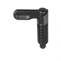 Vis à oreilles K0348 M16 en acier oxydé noir, partiellement filetées, avec poignée à ailettes